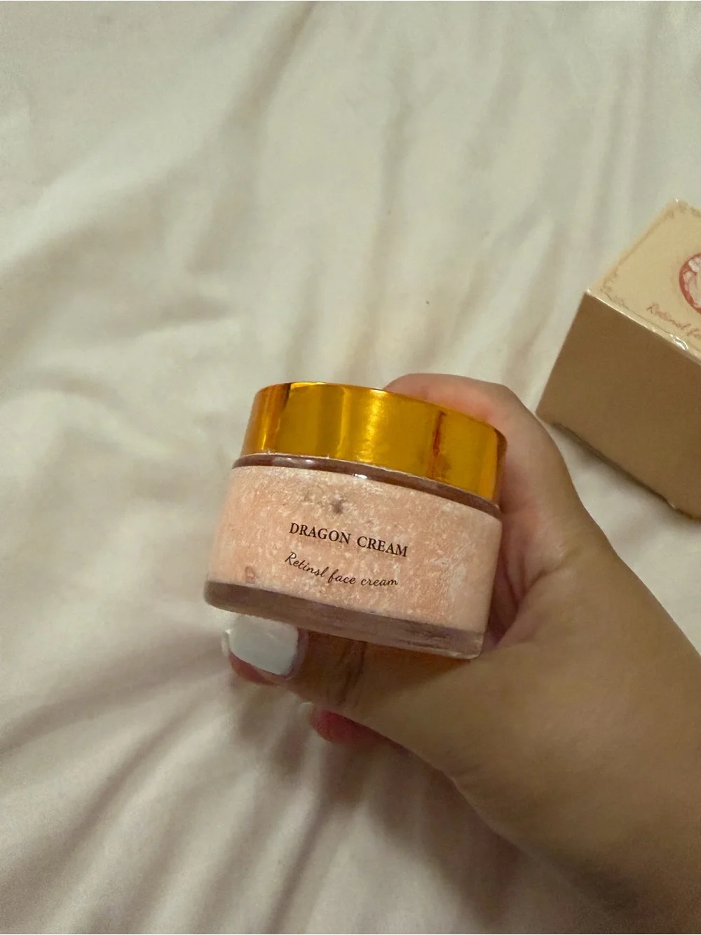 Amazon Dragon Cream Retinol Face Cream - Pink Jar with Gold Lid and Cream Box